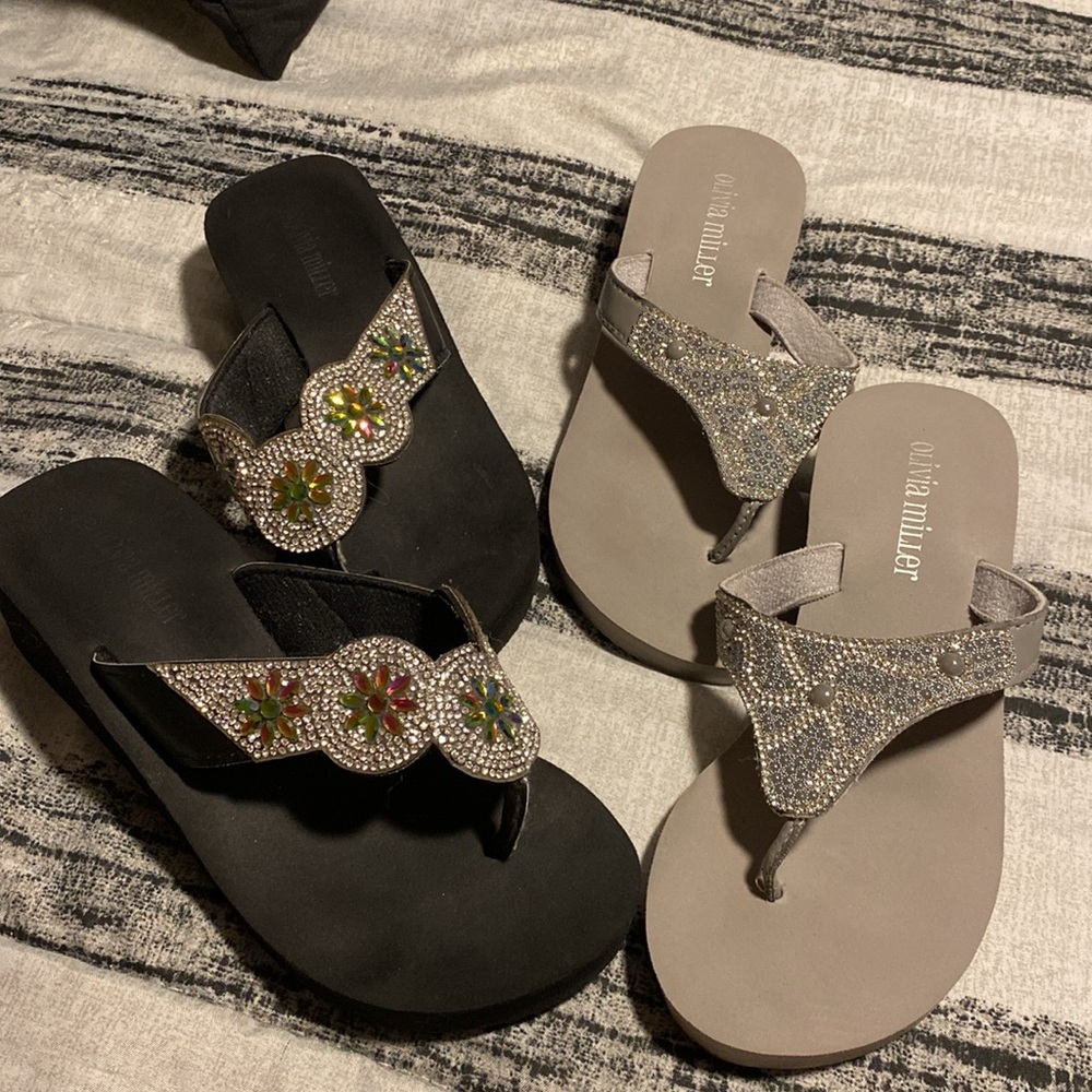 2 pair Olivia Miller sandals. Slightly used. ☀️☀️